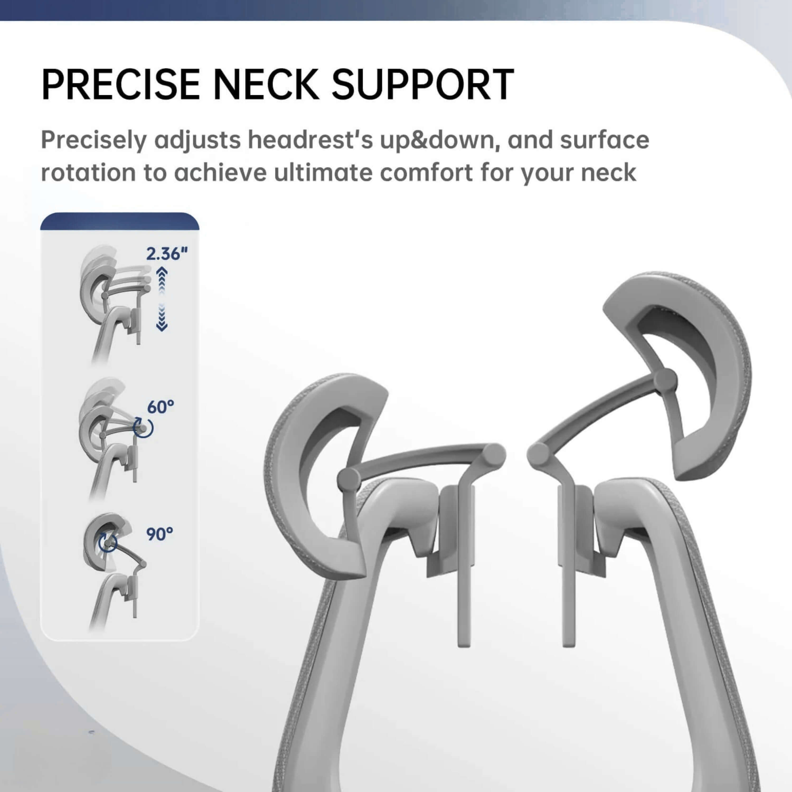 Neck support for the Gray High Back Office Chair sold by WorkZen Interiors