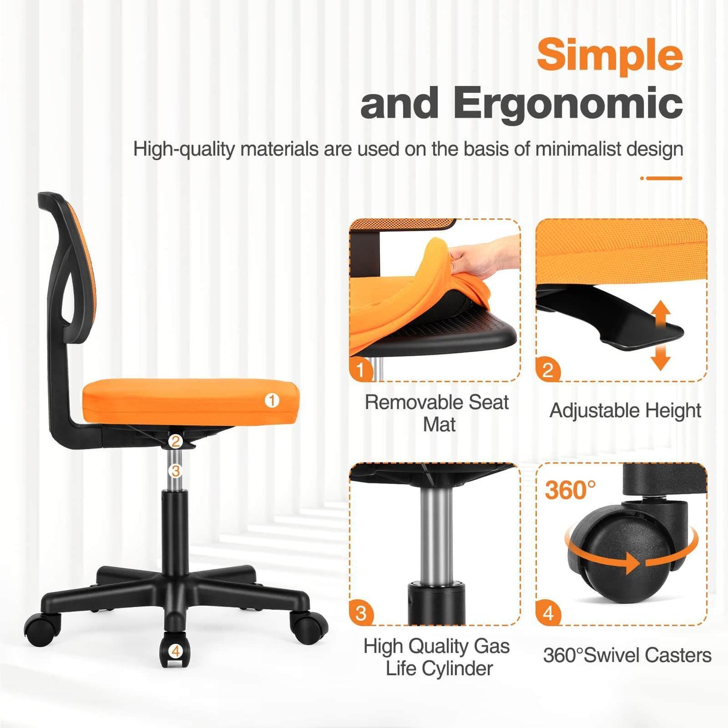 Components used to make an Ergo Mesh Office Chair sold by WorkZen Interiors