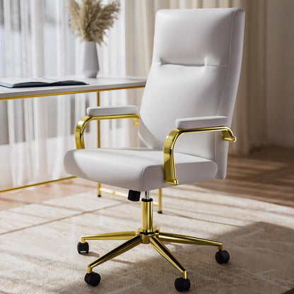 A white Executive Office Desk Chair sold on WorkZen Interiors