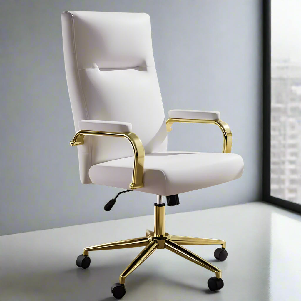 A white Executive Office Desk Chair sold on WorkZen Interiors