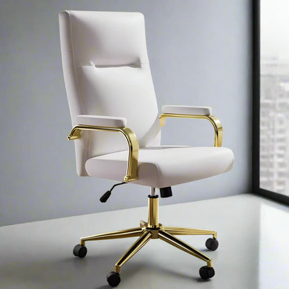 A white Executive Office Desk Chair sold on WorkZen Interiors