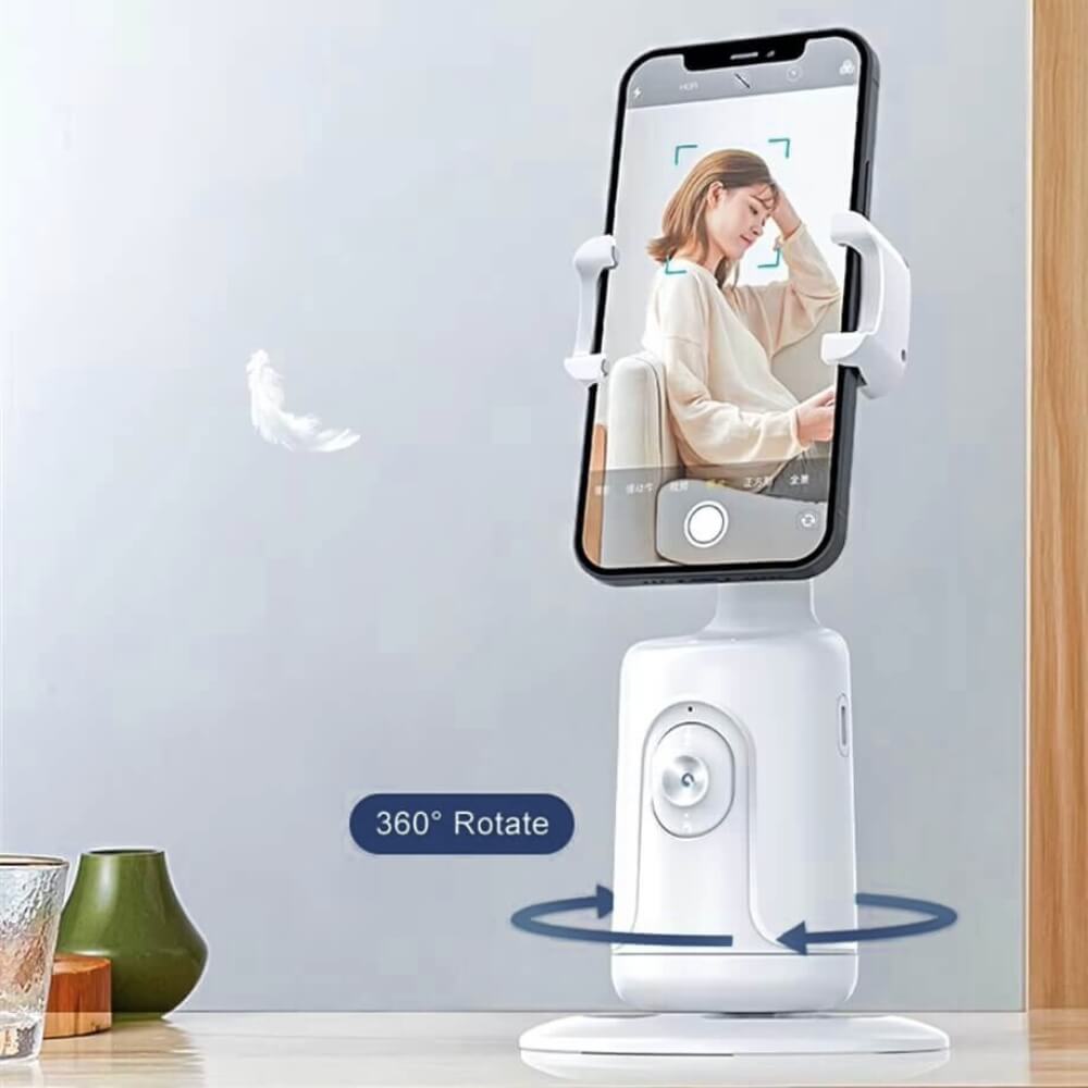 A white motion sensor phone holder of different colors being sold by WorkZen Interiors