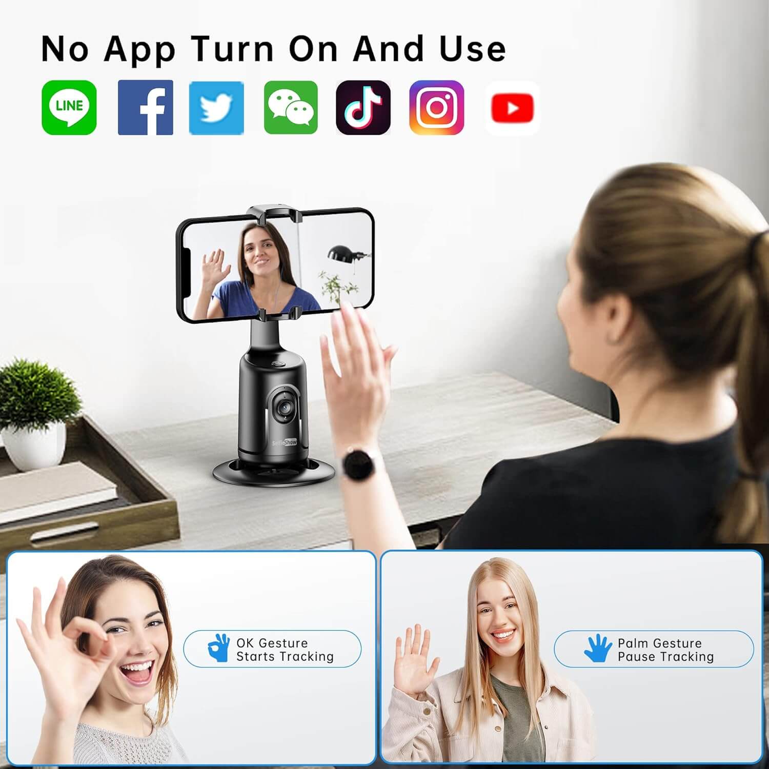 A black motion sensor phone holder of different colors being sold by WorkZen Interiors