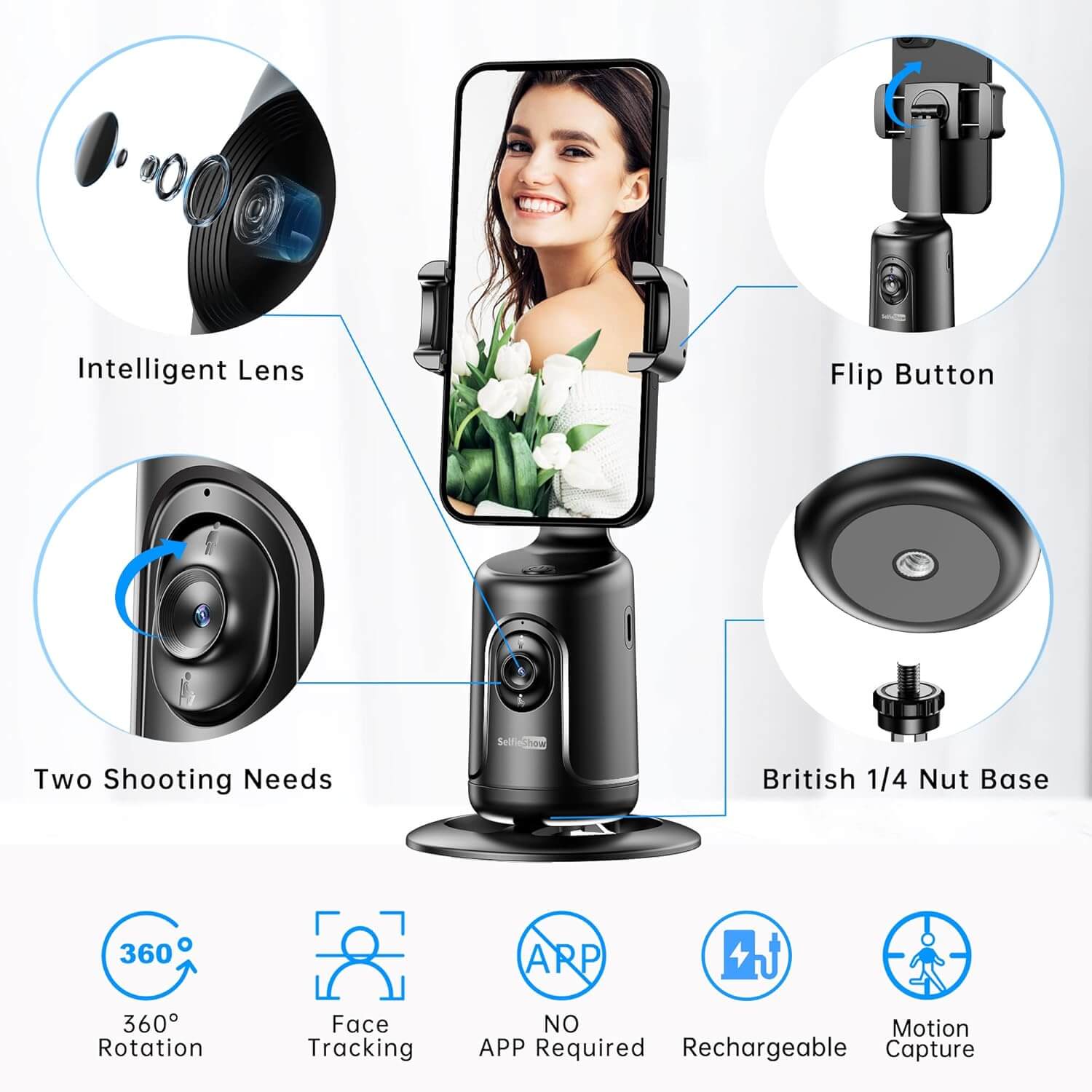 A black motion sensor phone holder of different colors being sold by WorkZen Interiors