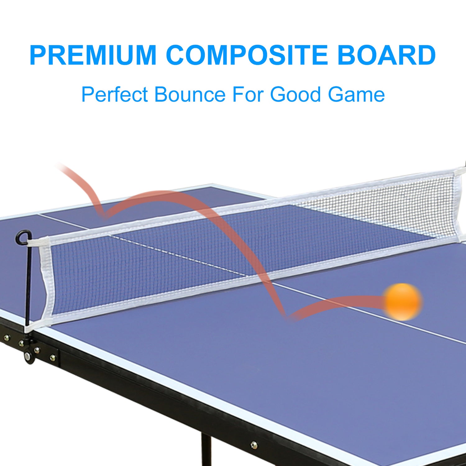 A blue foldable table tennis table sold by WorkZen Interiors