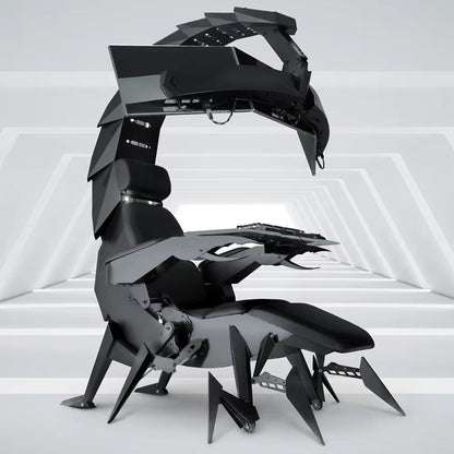 A scorpion gaming chair with unique design on a white background