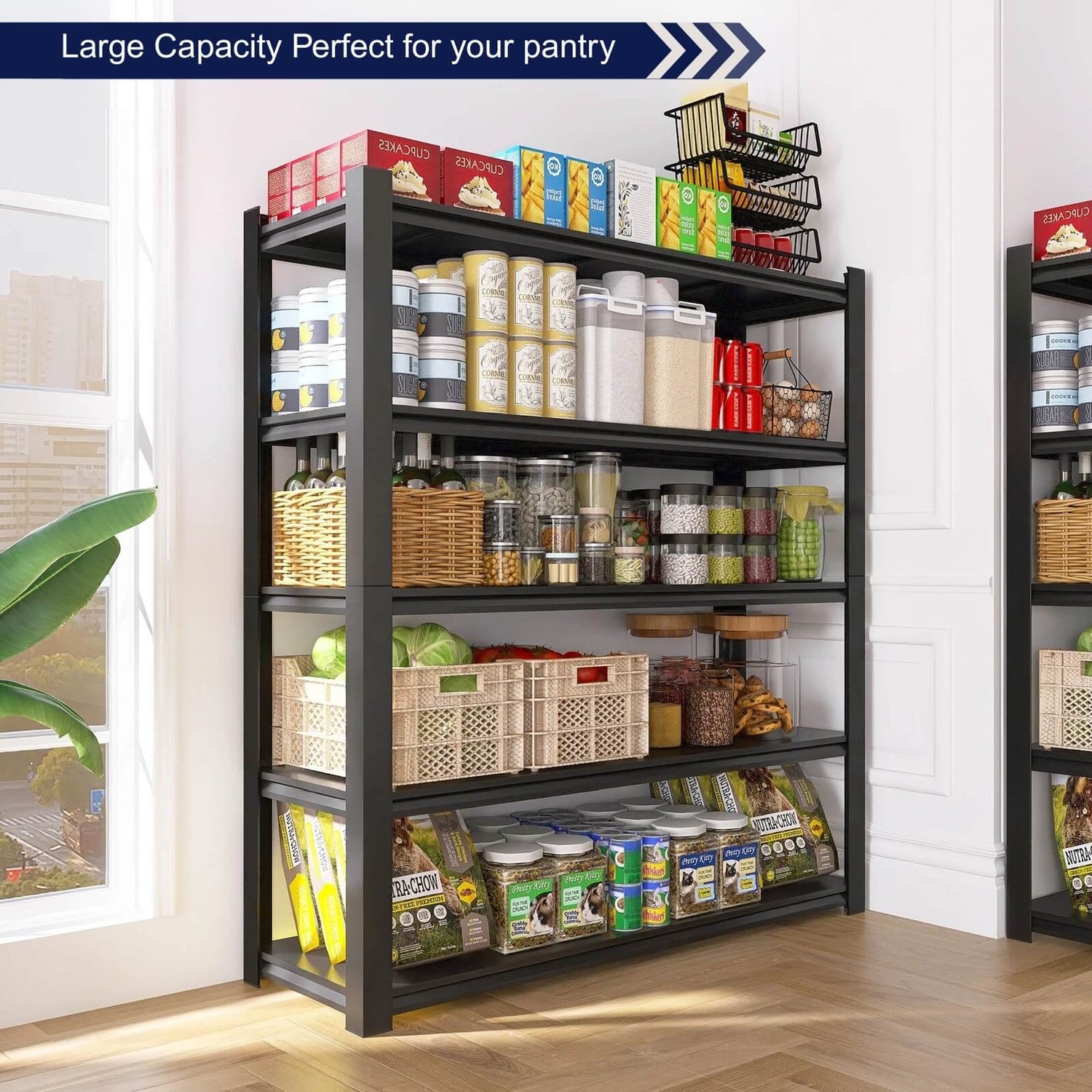 A Heavy Duty Black Metal Shelf sold by WorkZen Interiors