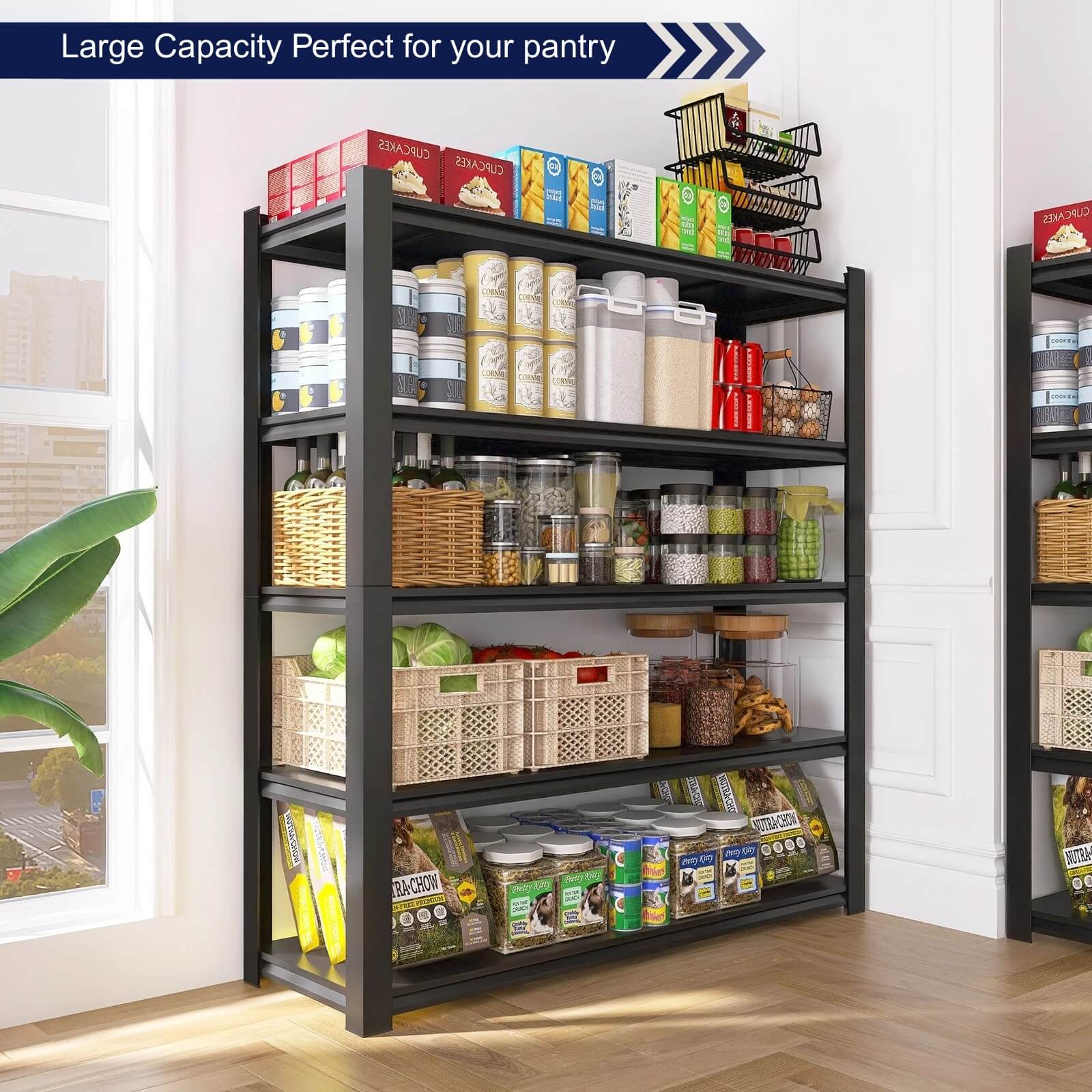 A Heavy Duty Black Metal Shelf sold by WorkZen Interiors