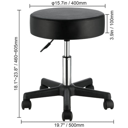 The dimension of a 400 lbs black leather stool sold by WorkZen Interiors