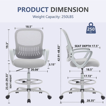 Dimensions of the black mesh back office desk chair sold by WorkZen Interiors