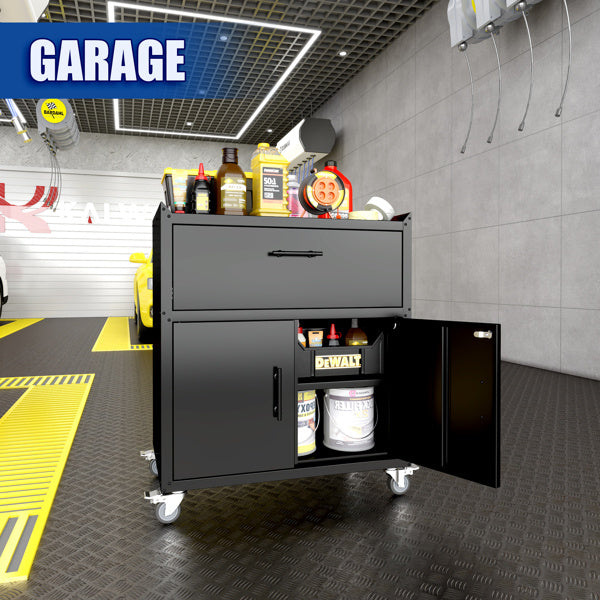 A Metal Storage Cabinet With Lock sold by WorkZen Interiors