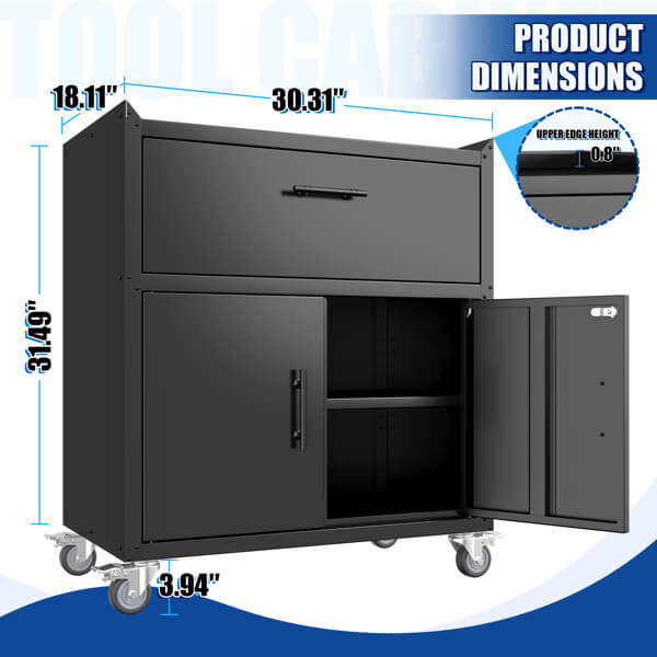 A Metal Storage Cabinet With Lock sold by WorkZen Interiors