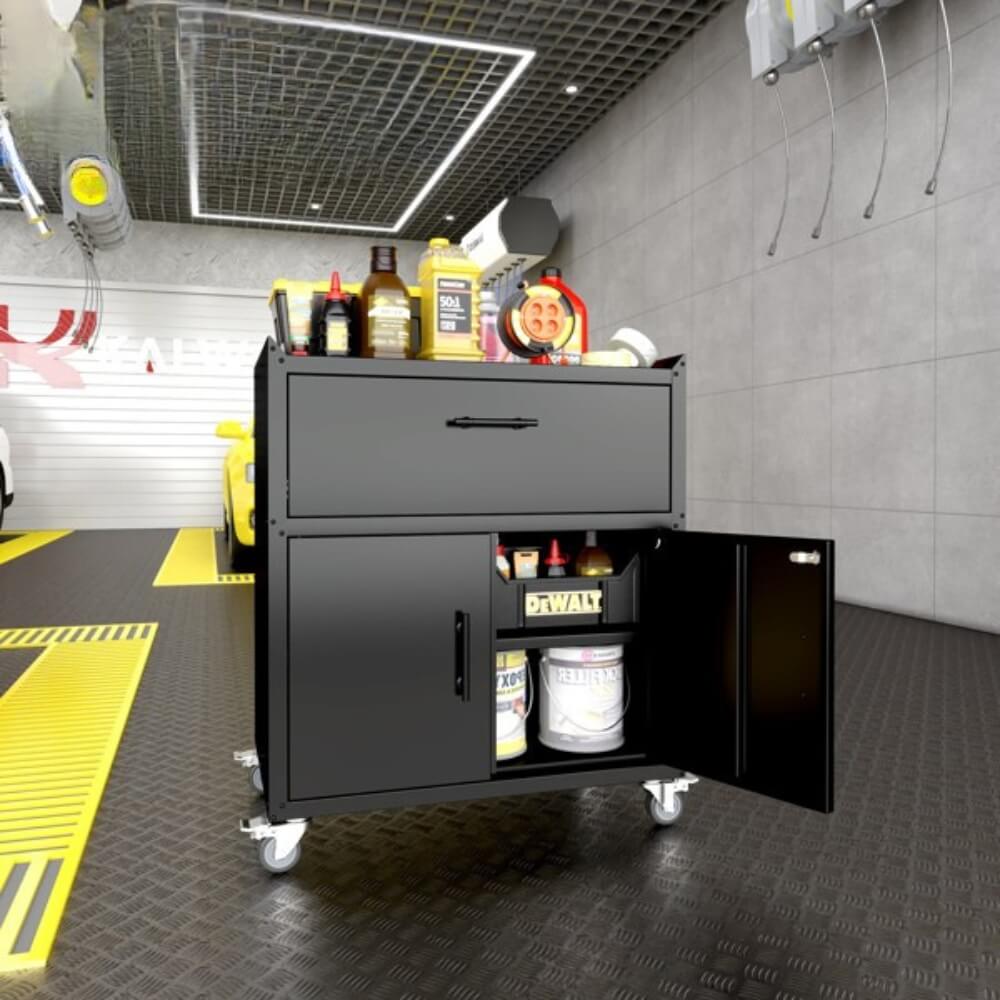 A Metal Storage Cabinet With Lock sold by WorkZen Interiors