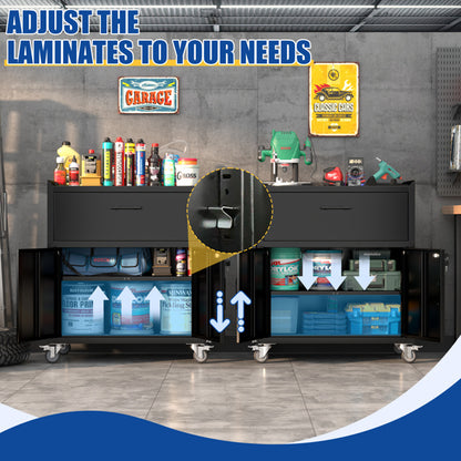 A Metal Storage Cabinet With Lock sold by WorkZen Interiors