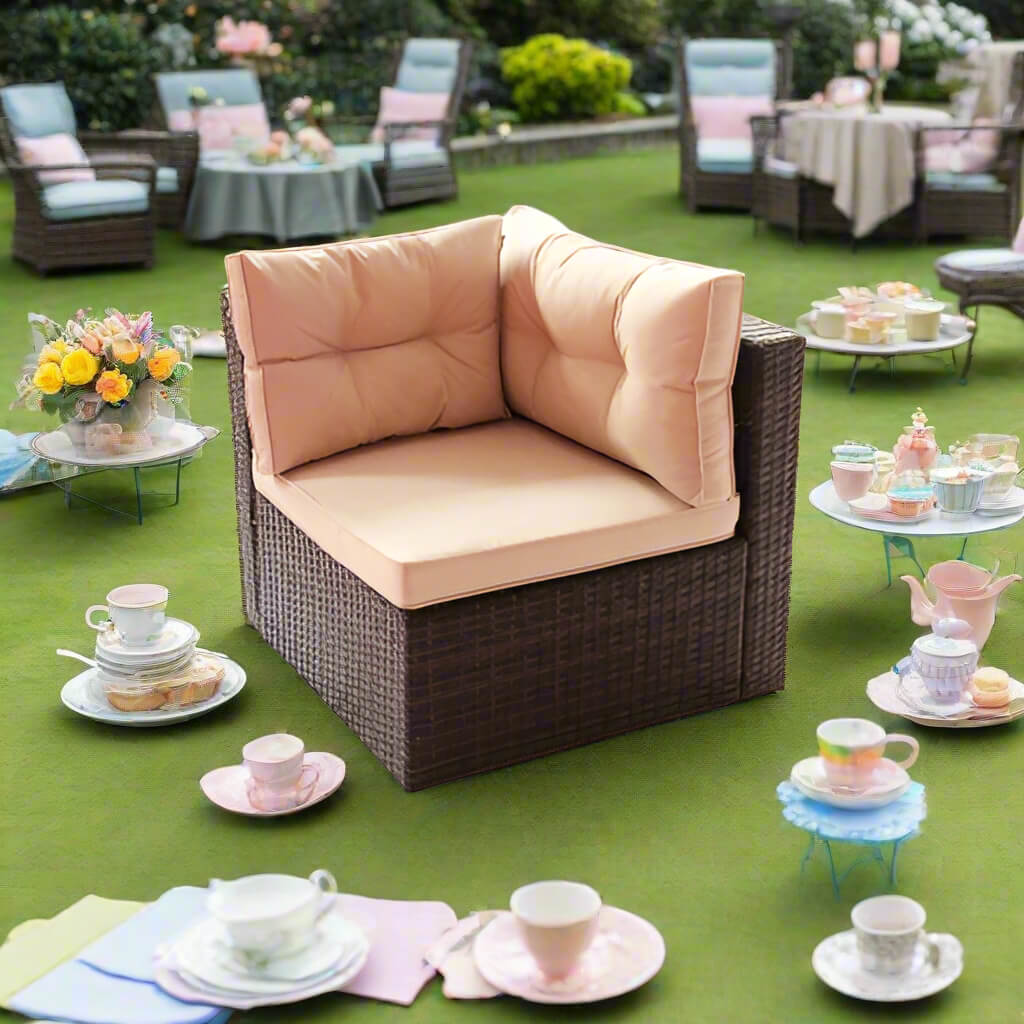 A sofa from a Patio Sectional Set sold by WorkZen Interiors