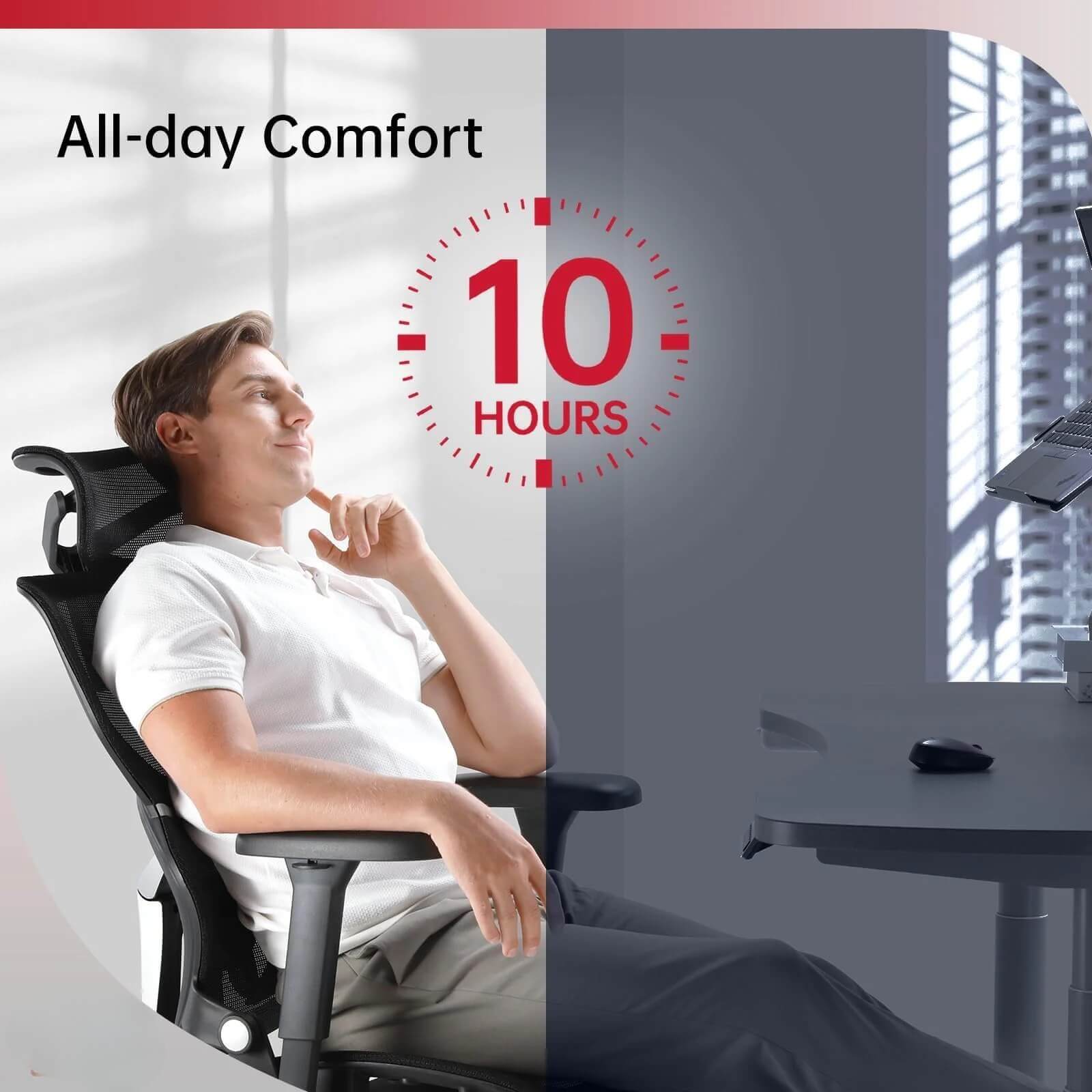 All day comfort offered by the black big and tall mesh office chair sold by WorkZen Interiors