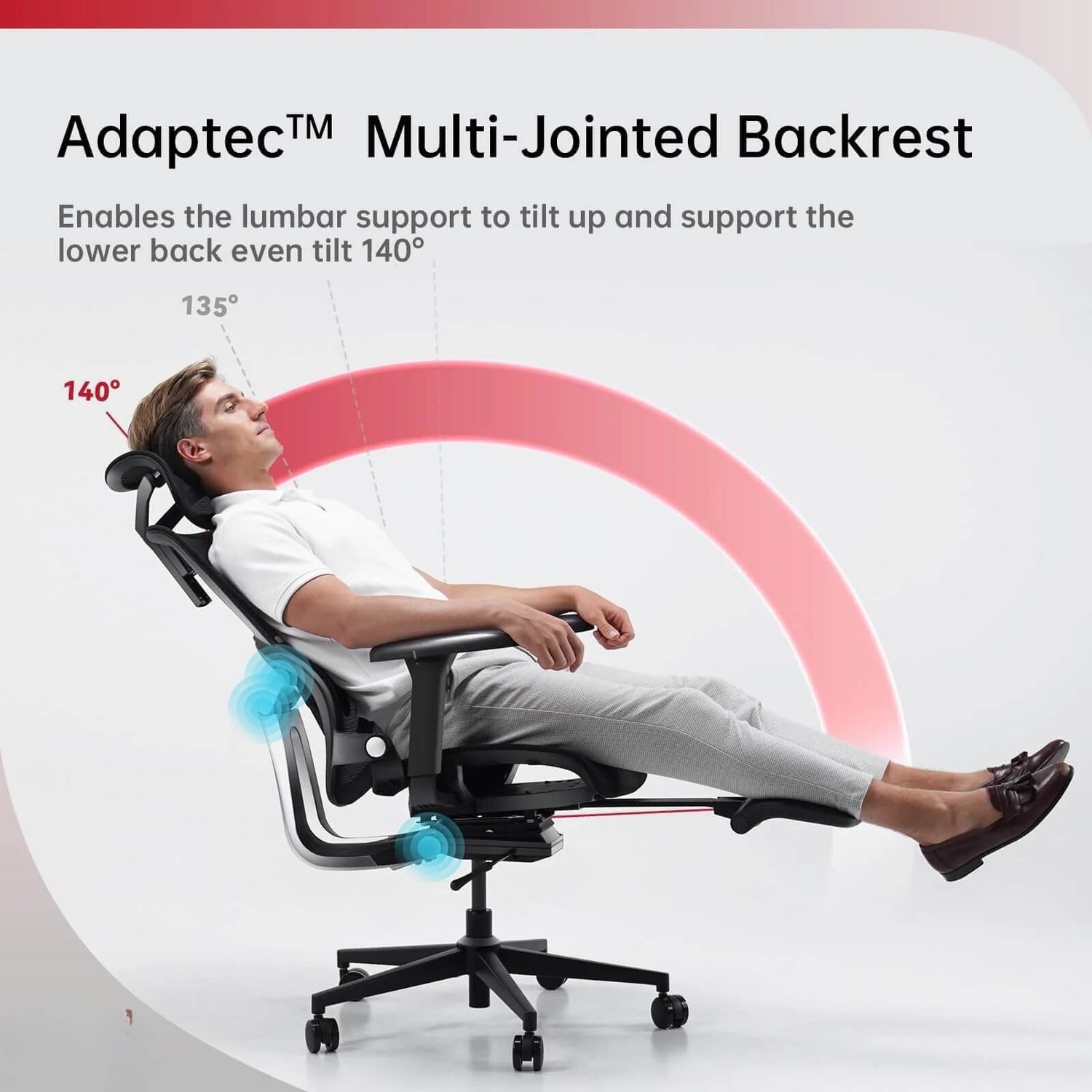The adjustable backrest of the black big and tall mesh office chair sold by WorkZen Interiors