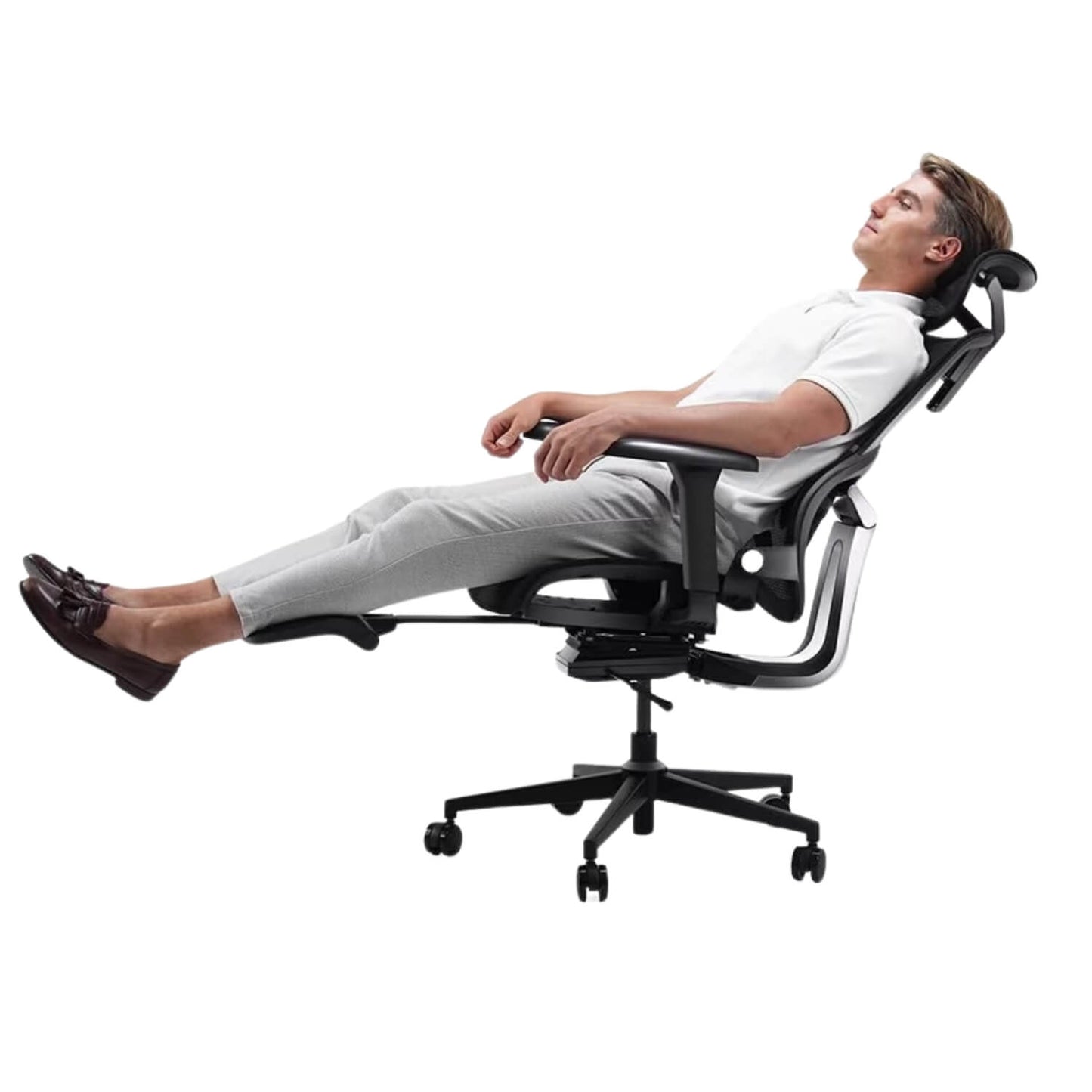 A black big and tall mesh office chair sold by WorkZen Interiors