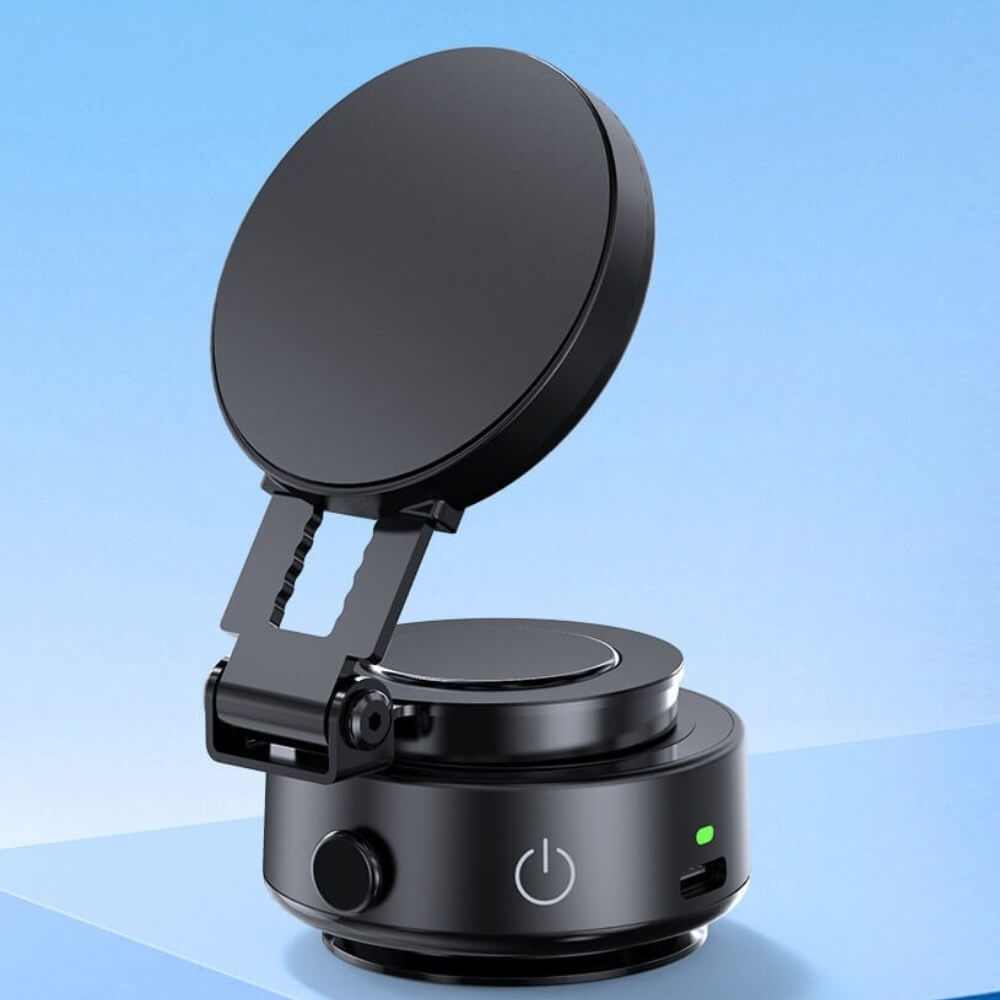 A black Magnetic Phone Holder sold by WorkZen Interiors