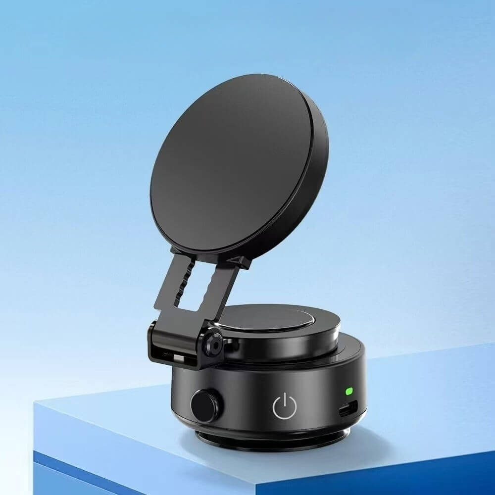 A black Magnetic Phone Holder sold by WorkZen Interiors