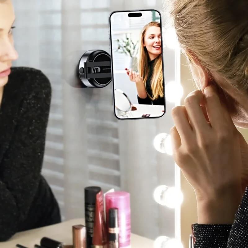 A black Magnetic Phone Holder sold by WorkZen Interiors
