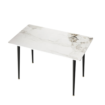 A rectangular marble cafeteria table sold by WorkZen Interiors