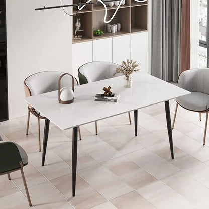 A rectangular marble cafeteria table and 4 chairs sold by WorkZen Interiors