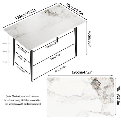 The dimension of a rectangular marble cafeteria table sold by WorkZen Interiors