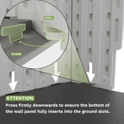 Wall panel installation diagram with text instructions on a gray background