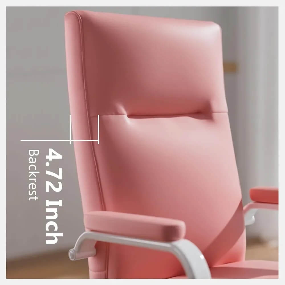 Backrest of the pink Executive Office Desk Chair sold on WorkZen Interiors