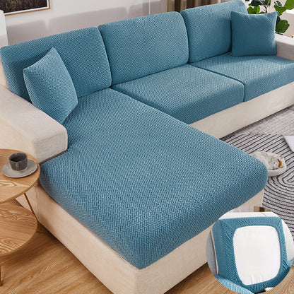 A blue Sectional Sofa Slipcovers sold by WorkZen Interiors