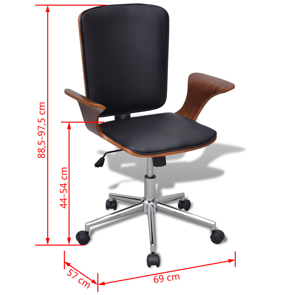 Dimensions of a swivel leather office chair​ sold by WorkZen Interiors