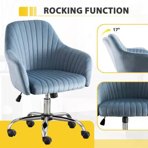 A velvet office chair in an office after being sold by WorkZen Interiors