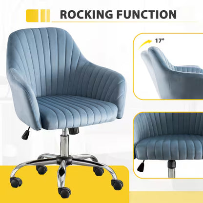 A velvet office chair in an office after being sold by WorkZen Interiors