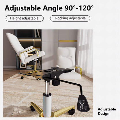 The adjustable height of the white Executive Office Desk Chair sold on WorkZen Interiors