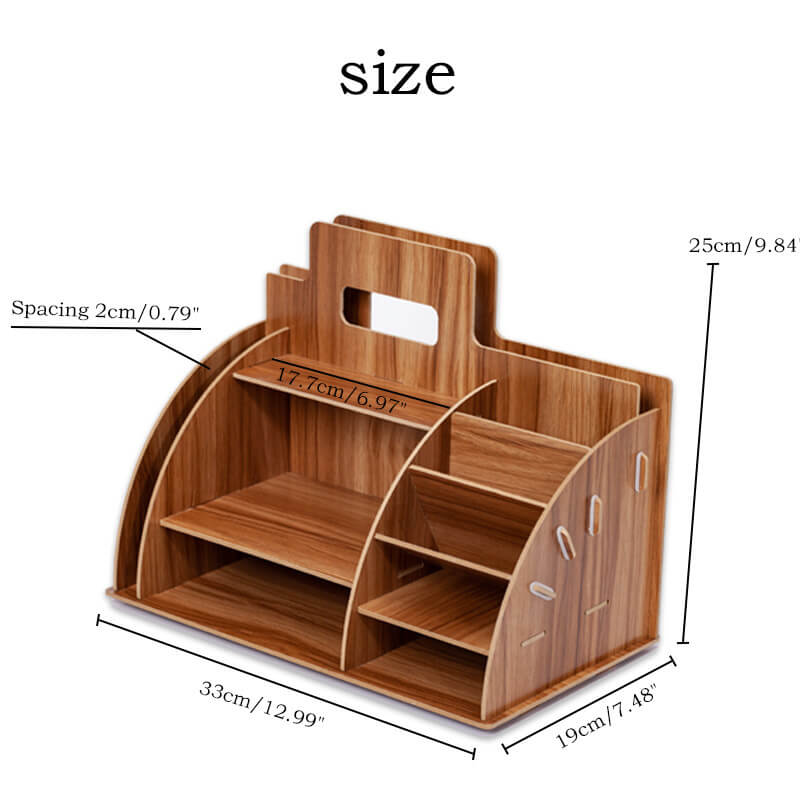 Dimensions of a brown cherry wood Wooden Magazine Rack sold by WorkZen Interiors