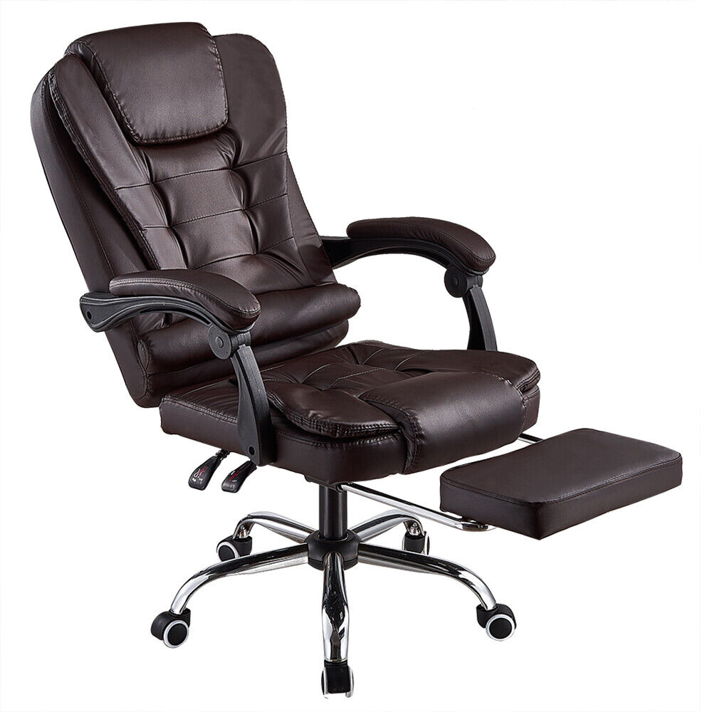 A brown Boston Reclining Office Chair With Footrest sold by WorkZen Interiors