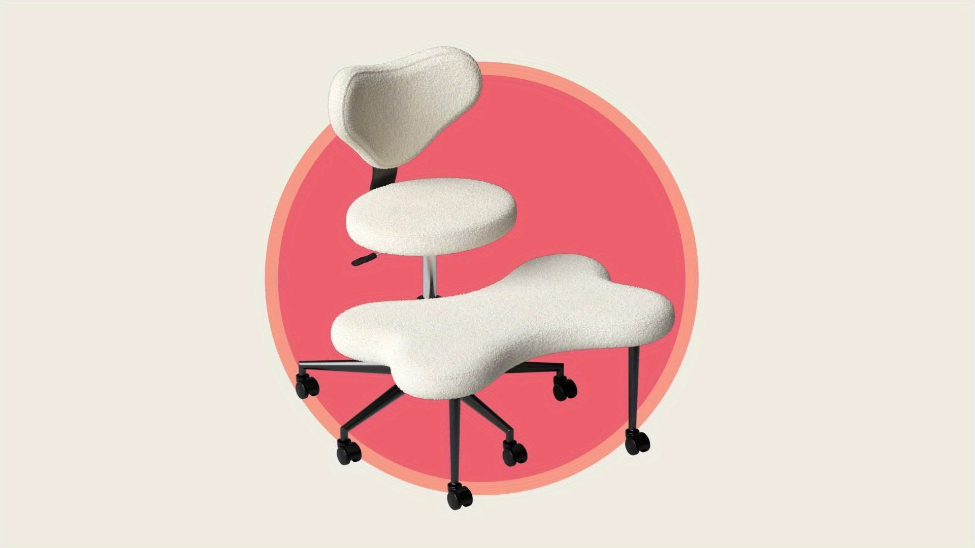 Modern office chair with a pink circle background