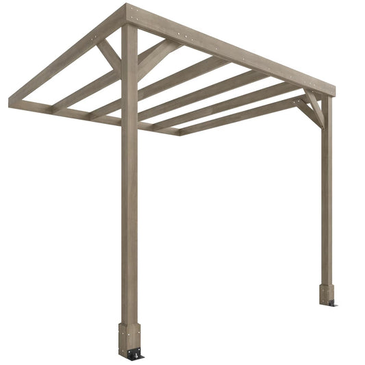 Corner pergola structure on a white background