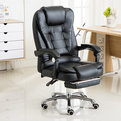 A black Boston Reclining Office Chair With Footrest with aluminium legs sold by WorkZen Interiors
