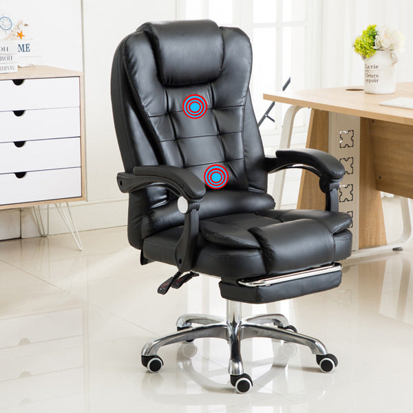 A black Boston Reclining Office Chair With Footrest with aluminium legs sold by WorkZen Interiors