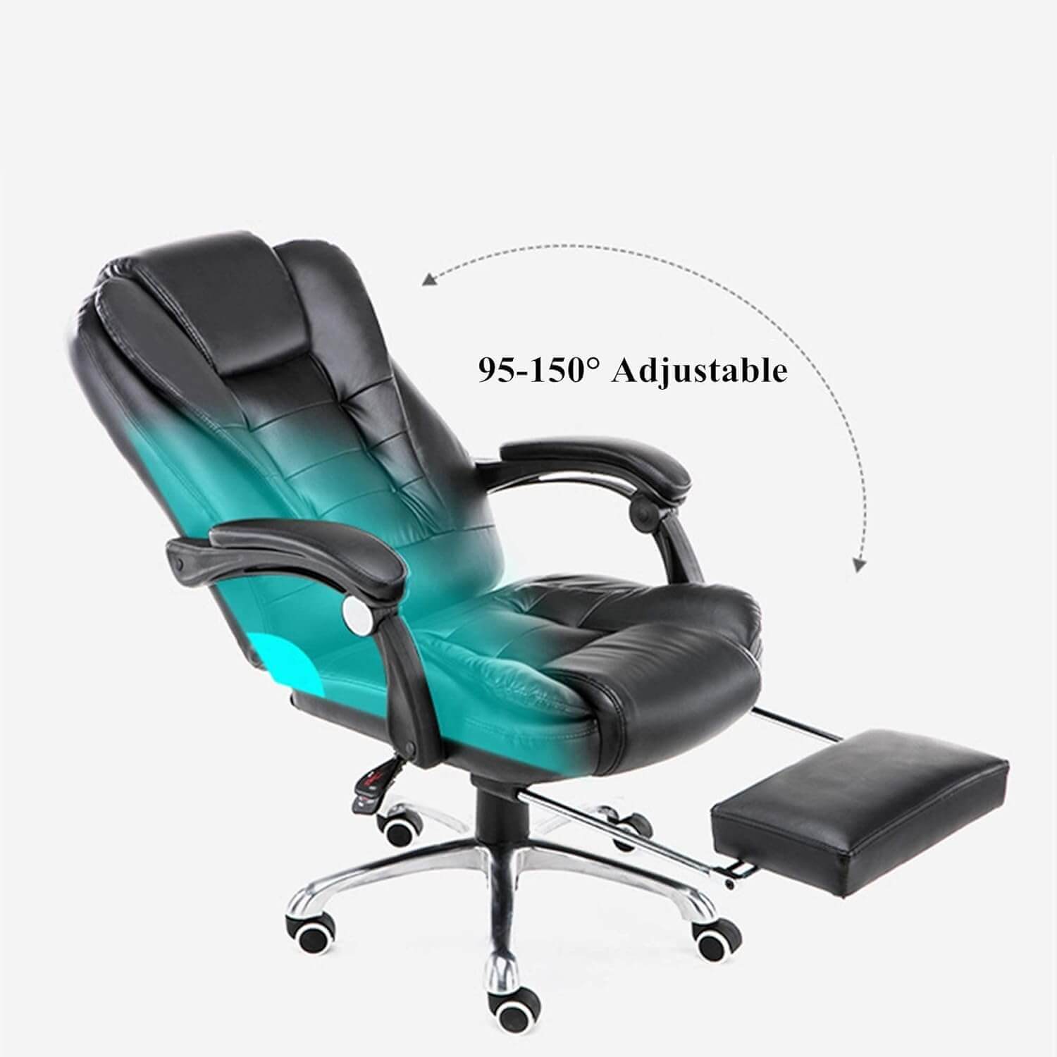 A black Boston Reclining Office Chair With Footrest sold by WorkZen Interiors