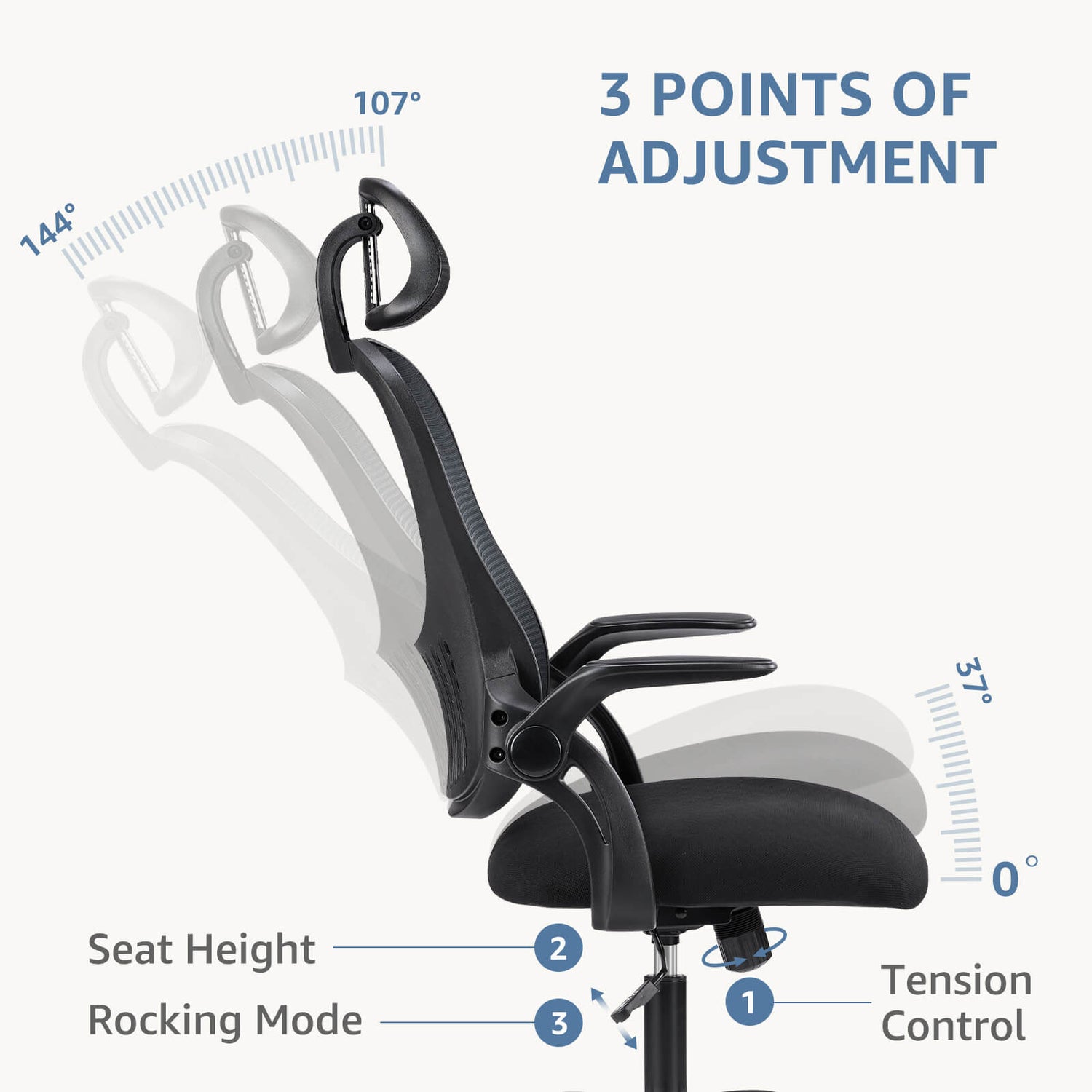 The adjustable feature of the black Mesh Back Office Desk Chair's backrest