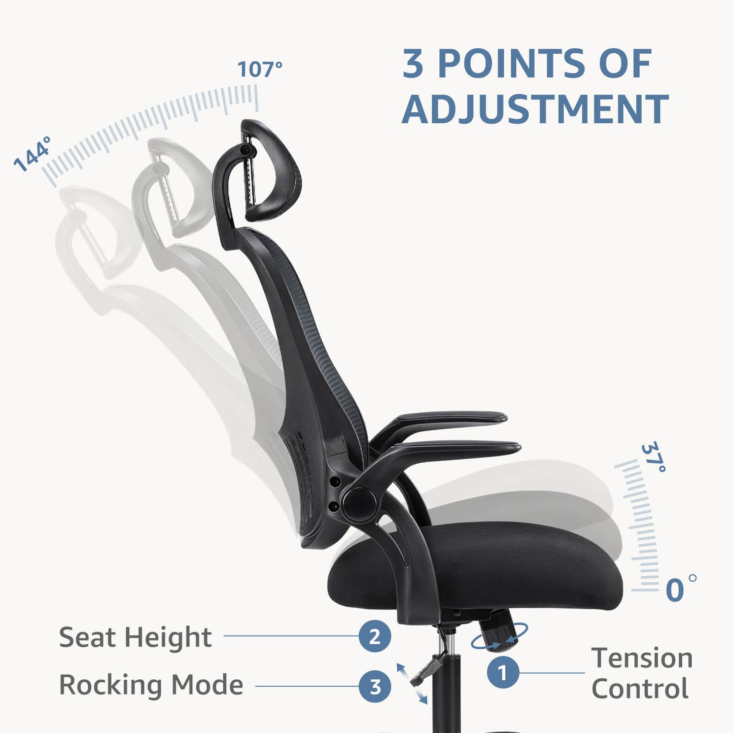 The adjustable feature of the black Mesh Back Office Desk Chair's backrest