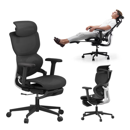 A black big and tall mesh office chair sold by WorkZen Interiors