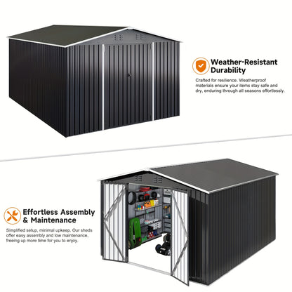 Modern outdoor shed​ with weather-resistant durability and effortless assembly & maintenance features.