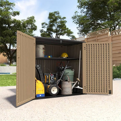 European-style Double-layer Resin Outdoor Storage Shed