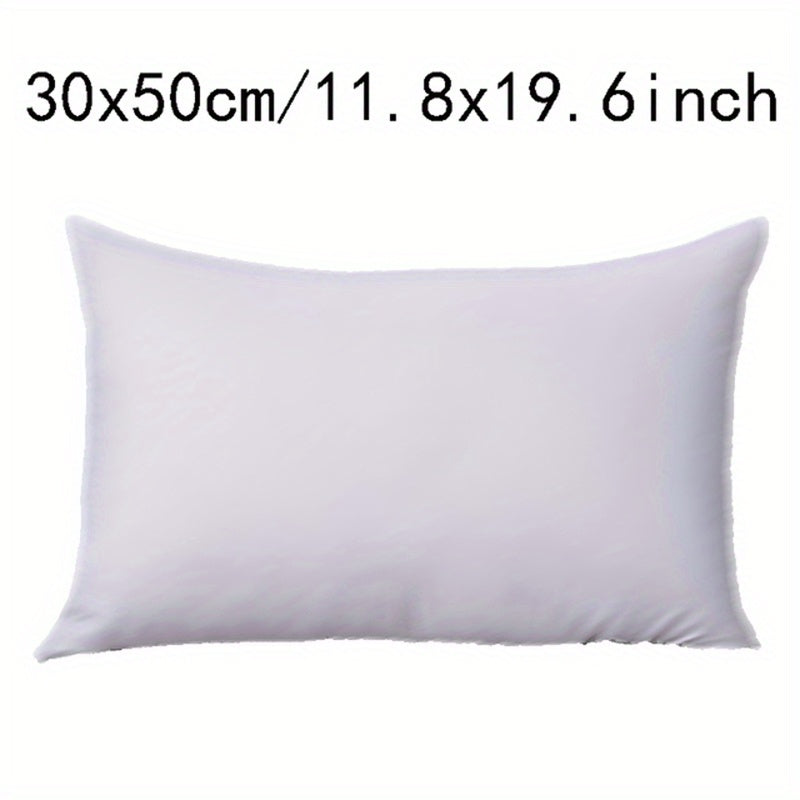 White pillow with dimensions 30x50cm/11.8x19.6inch on a white background