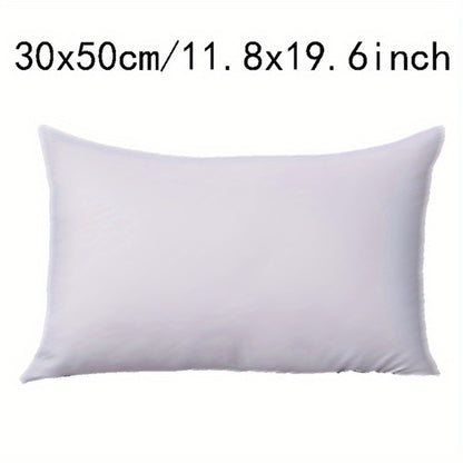 White pillow with dimensions 30x50cm/11.8x19.6inch on a white background