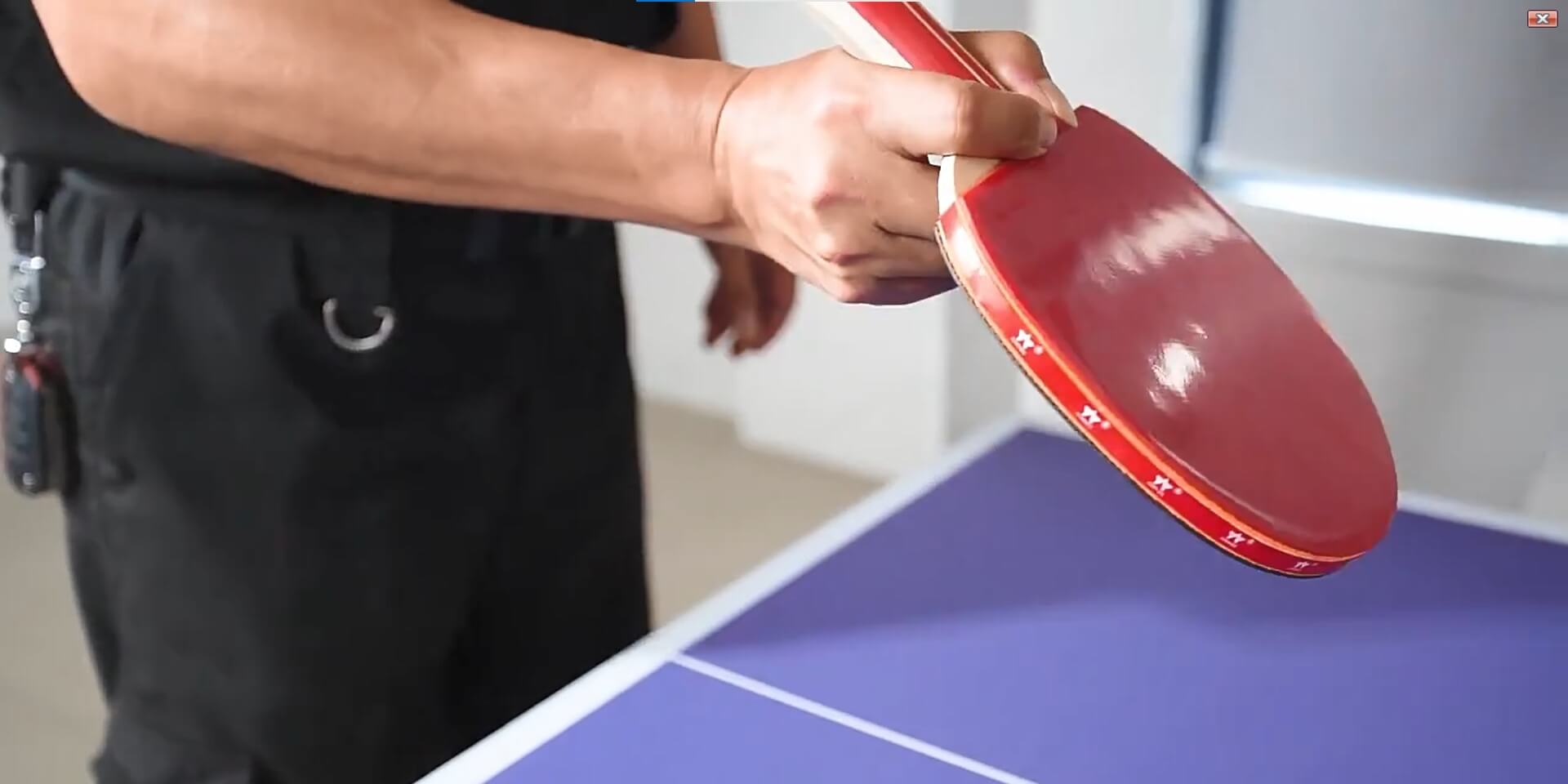A blue foldable table tennis table sold by WorkZen Interiors